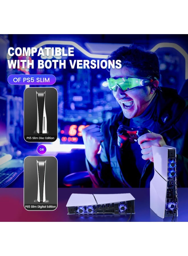 PS5 Accessories Cooling Fan [Auto On/Off] with LED Light, for Slim Editions, Efficient Cooling System, Compatible with Horizontal Stand For Gaming Console - Image 3